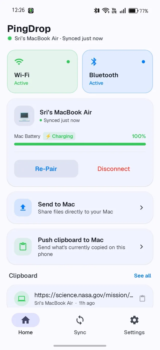 PingDrop on Android