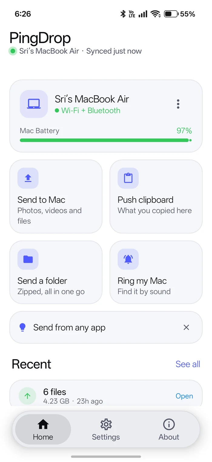 PingDrop on Android